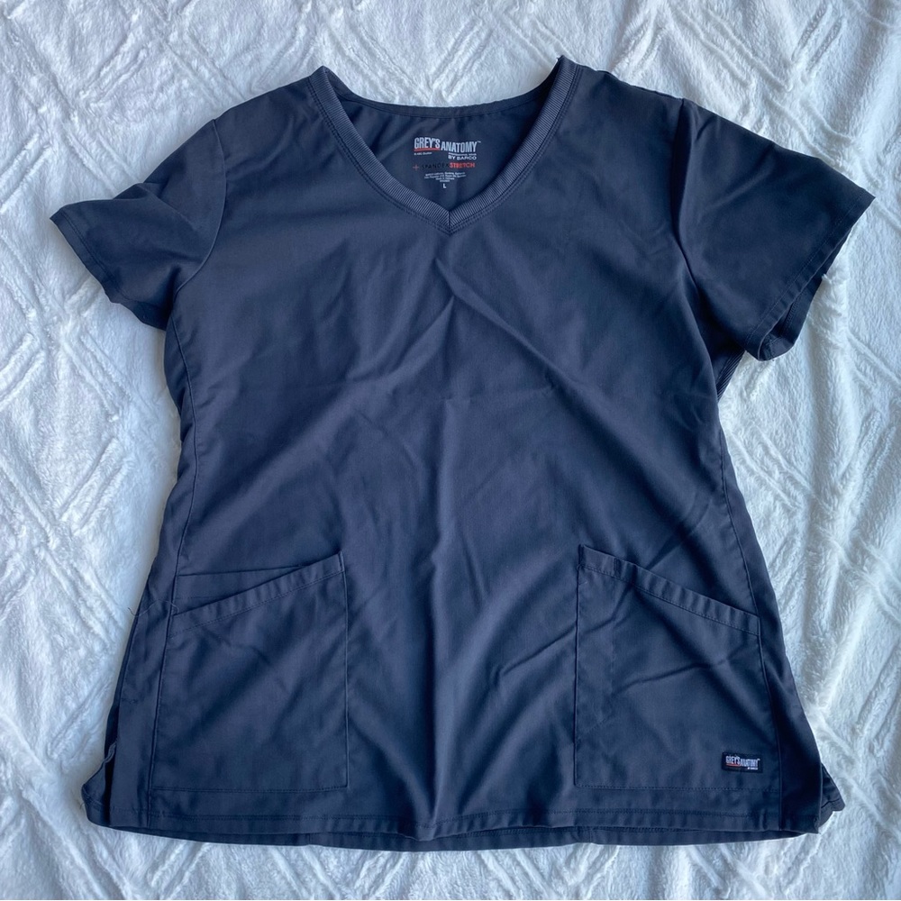 Greys anatomy large scrub top steel